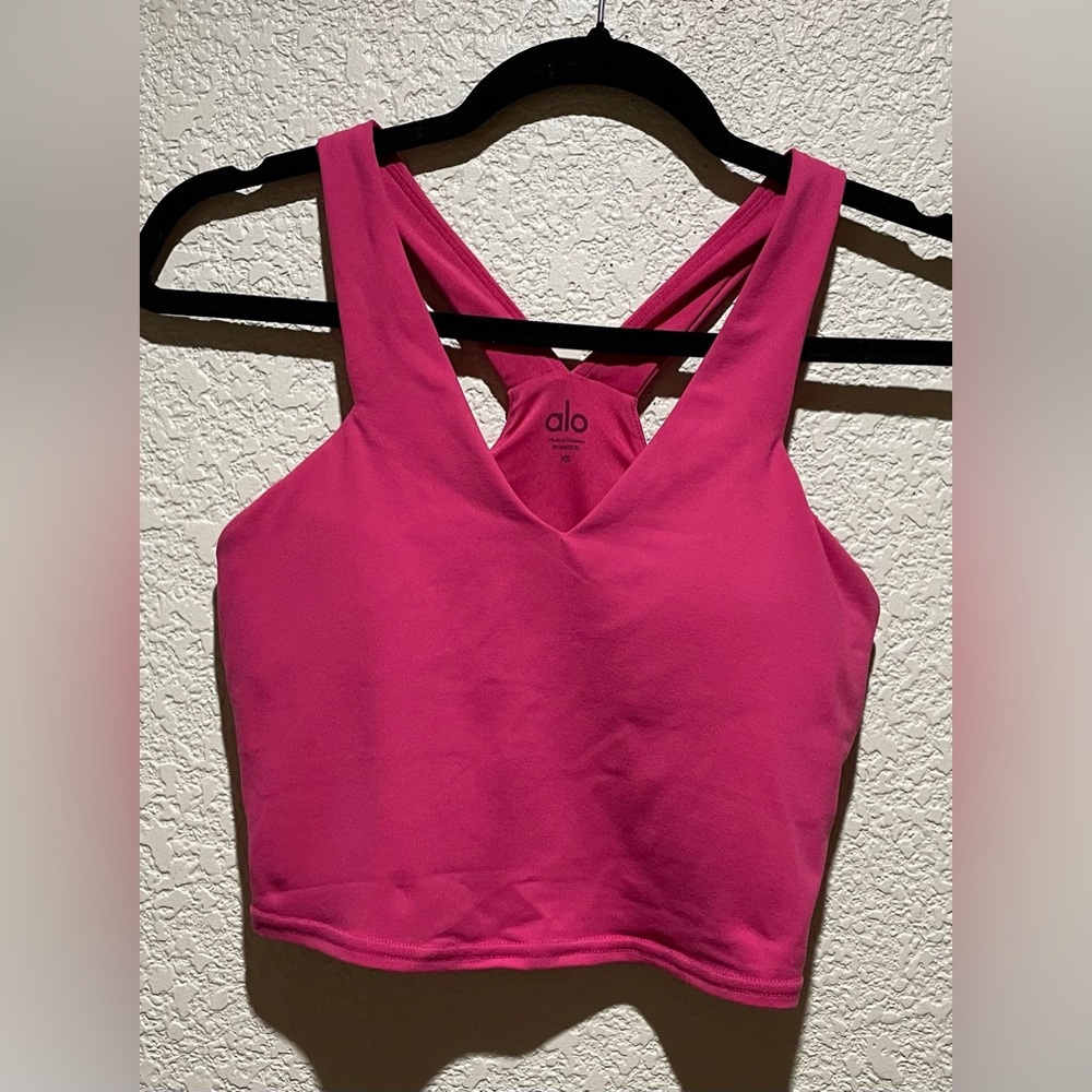 ALO Airbrush Real Bra Tank Top Pink Size XS